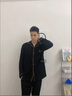 Charm Kendo男士睡衣休閑長(cháng)袖純棉春秋薄款秋冬季男士家居服兩件套舒適套裝 黑色 送老公實(shí)用高級感 XL(120-140) 曬單實(shí)拍圖