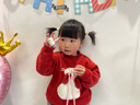凡獵女童毛衣秋冬裝2024新款兒童針織打底衫寶寶德絨加厚上衣冬季 紅色 90 曬單實(shí)拍圖