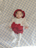 G.DUCKKIDS滿月嬰兒衣服秋裝女寶寶連體衣可愛超萌百日宴公主哈衣包屁衣春秋 酒紅色蝴蝶公主哈衣+ 贈(zèng)帽子 59cm 59適合年齡0-3個(gè)月寶寶 曬單實(shí)拍圖