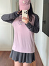 Teenie Weenie小熊女裝長(zhǎng)袖T恤2025夏新款簡(jiǎn)約撞色時(shí)髦插肩袖上衣 粉色 S 曬單實(shí)拍圖