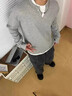 V37假兩件重磅內搭衛(wèi)衣男生春秋新款青少年寬松休閑潮流V領加厚外套 黑色 XL 曬單實拍圖