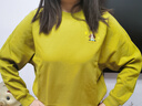哈吉斯（HAZZYS）女裝 春秋款女士落肩簡(jiǎn)潔學(xué)院風(fēng)衛衣女ABTSE0BCF01 黃綠色YG M (160/84A 38) 曬單實(shí)拍圖