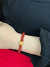 夢(mèng)金園七夕情人節(jié)禮物 黃金轉(zhuǎn)運(yùn)珠 硬金貔貅金珠手串金錢幣福字手鏈 金錢珠-約1.15g-配10MM紅瑪瑙 曬單實(shí)拍圖