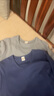 紅豆純棉單件上衣【2件裝】中老年男款全棉保暖內衣打底襯衣秋衣薄款 圓領(lǐng)上衣(深藍+淺灰) L/170（重100-130）斤 曬單實(shí)拍圖