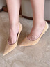 NINE WEST/玖熙羊反絨法式單鞋女通勤高跟鞋NF201039SK 駝色 35 曬單實(shí)拍圖
