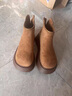 達芙妮（DAPHNE）厚底增高勃肯鞋女2024新款秋冬季加絨棕色短靴美拉德馬丁靴 焦糖色 【四季可穿】 單層 跟高5 34 曬單實(shí)拍圖