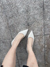 NINE WEST/玖熙高跟鞋女尖頭真皮通勤細(xì)跟單鞋 NF501031KK米白36 曬單實(shí)拍圖