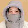 花語(yǔ)志保暖防風(fēng)帽騎行雷鋒帽防寒面罩騎車帽子冬季女風(fēng)雪圍巾圍脖一體男 加厚騎行保暖帽【淺灰色】 曬單實(shí)拍圖