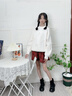 小豬彼特女童半身裙春秋兒童毛呢短裙洋氣紅色百褶裙春季大童2025新款裙子 4539紅色【毛呢短裙】 150 cm 曬單實(shí)拍圖