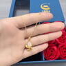 中國黃金CHINA GOLD白玉蘭黃金項鏈女足金和田玉吊墜七夕情人節(jié)禮物送媽媽老婆生日 精美禮盒-請勿下單 曬單實拍圖