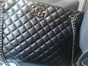 CHIKR&KRIR 小&ck女包情人節菱格鏈條包軟皮質(zhì)感包包女時(shí)尚洋氣單肩斜挎大包 黑色 曬單實(shí)拍圖