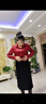 皮爾卡丹（pierre cardin）紅色仿仿真絲襯衫女春秋2024新款上衣高端長(cháng)袖洋氣時(shí)尚女士襯衣 酒紅色 2XL (125-135斤) 曬單實(shí)拍圖