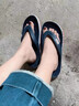 卡luo馳crocs 貝雅人字拖沙灘鞋洞洞鞋男女戶外休閑鞋夾腳涼拖鞋 深藍(lán)色 40 M7W9-39/40碼 曬單實(shí)拍圖