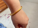 周六福素韻5G工藝黃金手鐲女古法金鐲子計價(jià)AW107851 約10.66g 58mm 曬單實(shí)拍圖