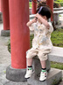 G.DUCKKIDS小黃鴨男童套裝夏季新款兒童新中式漢服中小童唐裝男孩國風兩件套 米色 110 尺碼4~5歲【100-110cm】 曬單實拍圖
