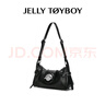 JellyToyboy【七夕情人節(jié)禮物】包包女包JTB軟月包新款小眾枕頭包腋下斜挎包 黑色 曬單實拍圖