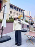 NEW OR MODE新中式國(guó)風(fēng)重磅小熊刺繡圓領(lǐng)衛(wèi)衣男春秋季設(shè)計(jì)感寬松小眾無(wú)帽外套 白色 XL 曬單實(shí)拍圖
