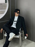 羅蒙休閑小西裝男外套韓版2025春秋季商務(wù)職業(yè)正裝西服高級感上衣服 黑色 3XL 曬單實(shí)拍圖