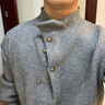 7家優(yōu)品不規(guī)則紐扣高領(lǐng)毛衣男秋冬春新款韓系潮牌線衣寬松慵懶針織衫上衣 CLBFS-M5312灰色 XL 曬單實(shí)拍圖