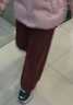名創(chuàng  )優(yōu)品（MINISO）褲子女春秋款微喇直筒闊腿休閑褲小個(gè)子運動(dòng)潮流氣質(zhì)顯瘦垂感女裝 安可拉紅(楓與雀褲標) S 155(體重85-100斤) 曬單實(shí)拍圖