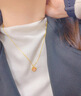 中國黃金（CHINA GOLD）黃金項鏈女士足金愛(ài)心四葉草吊墜生日圣誕節平安夜禮物送女友 愛(ài)心四葉草吊墜約0.3g*配銀鏈 曬單實(shí)拍圖