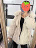 派吉鯊派克服2025年新款女韓版中長款棉衣棉服冬季加絨棉襖大毛領外套潮 米白色 M 建議105斤以下 曬單實拍圖