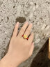 俏戀 黃金足金玫瑰花紅繩轉(zhuǎn)運(yùn)珠戒指女3d硬金編織指環(huán)男女金首飾 大款玫瑰花戒指 曬單實(shí)拍圖