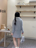 獨束大碼女裝鉤花娃娃領(lǐng)衛(wèi)衣半裙套裝2025春裝休閑半身裙時尚套裝 鴿子灰-上衣 M (尺碼：1) 曬單實拍圖