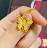 老鋪黃金古法手工足金項(xiàng)鏈·花絲鉆飾蝴蝶(1號(hào))鎖骨鏈（滿鉆款） 金重約8.1g 曬單實(shí)拍圖