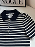 TOMMY HILFIGER25春夏新款女經(jīng)典1985珠地網(wǎng)眼休閑條紋多色修身短袖T恤POLO 藏青條紋0X4 M （推薦：105-115斤） 曬單實(shí)拍圖