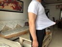 妄潮大碼短袖t恤男士半袖修身內(nèi)搭純色打底衫簡約健身長袖t恤上衣 【純色短TV領(lǐng)】白色 XL 建議體重115-125斤 曬單實拍圖