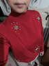 恒源祥羊毛衫中國紅針織衫毛衣半高領(lǐng)寬松洋氣女2023秋冬新款歐洲站打底 鮮紅色泡珠 XL 121斤-130斤 曬單實拍圖