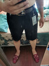 凌卡戚華夫格西裝短褲男士夏季薄款5分休閑西褲潮牌冰絲男款五分中褲子 黑色短褲 高質(zhì)感 32132-142斤 曬單實(shí)拍圖