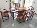 花梨木茶桌椅組合新中式禪意實(shí)木茶臺實(shí)木功夫茶幾辦公室家用套裝 1.56米桌+1祥云椅+4圍椅 曬單實(shí)拍圖
