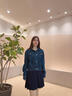 lagogo【蘭花系列】復古通勤牛仔外套女拉谷谷2025春新款寬松上衣 深牛仔藍 L 曬單實拍圖