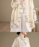 粟茝棉麻立領(lǐng)盤(pán)扣女中長(zhǎng)款上衣復(fù)古國(guó)風(fēng)印花苧麻襯衫文藝大碼開(kāi)衫防曬 杏色 L 建議110-130斤 曬單實(shí)拍圖