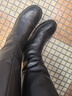NINE WEST/玖熙長(zhǎng)筒靴牛皮低跟騎士靴長(zhǎng)靴女 NG412203CH 黑色(絨里)36 曬單實(shí)拍圖