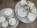 寰影景德鎮碗碟套裝家用新中式高端精美骨瓷餐具喬遷搬家碗筷盤(pán)子組合 玉蘭花無(wú)金邊-湯煲配置（高檔錦盒包裝） 60頭 曬單實(shí)拍圖