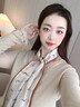 DHKZSTE絲巾女桑蠶絲真絲長(cháng)條絲巾圍巾母親節送女友老婆媽媽長(cháng)輩生日禮物 香檳色小馬 高級感輕奢&百搭實(shí)用 曬單實(shí)拍圖
