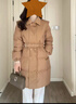 艾萊依翻領(lǐng)羽絨服女中長款氣質(zhì)通勤披肩設(shè)計感女式外套 秋葉黃160 曬單實拍圖