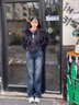 伊離姿牛仔褲女春秋新款加大碼胖mm寬松直筒褲顯瘦松緊腰抽繩闊腿褲子潮 藍色 L 100-120斤 曬單實(shí)拍圖
