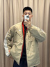 阿迪達斯（adidas）三葉草棉服男裝2026夏季CNY蛇年新年款本命年雙面穿立領外套 KA0822猩紅卡其棕/蛇年生肖款 L 曬單實拍圖