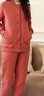 康妮雅（Conlia）睡衣女秋冬新款三層夾絲棉保暖純色女士家居服休閑可外穿套裝 莓紅 L 曬單實(shí)拍圖