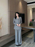 香影灰色西裝套裝女2025秋季新款馬甲闊腿西服褲子職場(chǎng)通勤兩件套 灰色 S 曬單實(shí)拍圖
