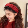 奇美拉（CHIMERA）騏驥紅色發(fā)箍高顱頂頭箍針織毛線(xiàn)發(fā)卡發(fā)飾頭飾女新年禮物 曬單實(shí)拍圖