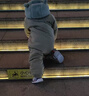 papa爬爬冬季新品男女寶寶連體衣可愛(ài)休閑三防毛圈夾棉爬服 綠色 80cm 曬單實(shí)拍圖
