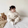 G.duck嬰幼兒冬季棉衣加絨嬰兒棉服冬款連體衣洋氣衣服寶寶羽絨棉襖哈衣 米白色 (加絨保暖) 66cm (偏小半碼) 曬單實(shí)拍圖