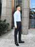 沙馳SATCHI男裝長(zhǎng)袖襯衫秋季新款商務(wù)正裝抗皺免燙白色襯衣男 漂白 41 曬單實(shí)拍圖