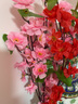 花敘仿真桃花枝客廳商場落地?cái)[放桃花樹裝飾插花梅花人造假花假桃樹枝 短款63cm粉色桃花 (3支) 曬單實(shí)拍圖