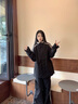 Shelley Jones韓系條紋長袖外套男2024春秋季新款寬松大碼撞色休閑運動潮牌夾克 黑色 XL [建議125-145斤] 曬單實拍圖